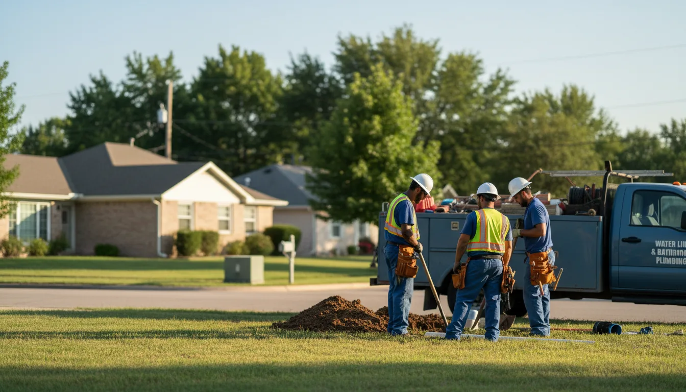Residential water line and bathroom plumbing service in Kasbeer, IL